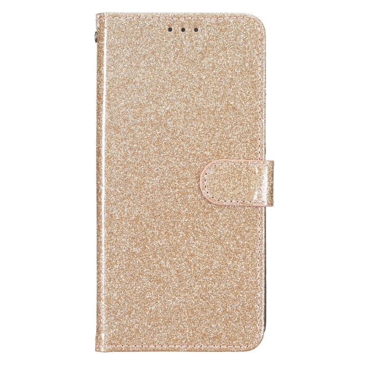 Para OPPO A79 5G / A2 5G Funda de cuero con tapa en polvo con purpurina  (dorado)