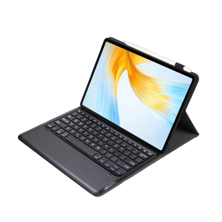 Pour Xiaomi Pad 6 / Pad 6 Pro T0N7-AS Fente pour stylet détachable Touchpad  Rétroéclairage Clavier Bluetooth Étui en cuir pour tablette (Noir)