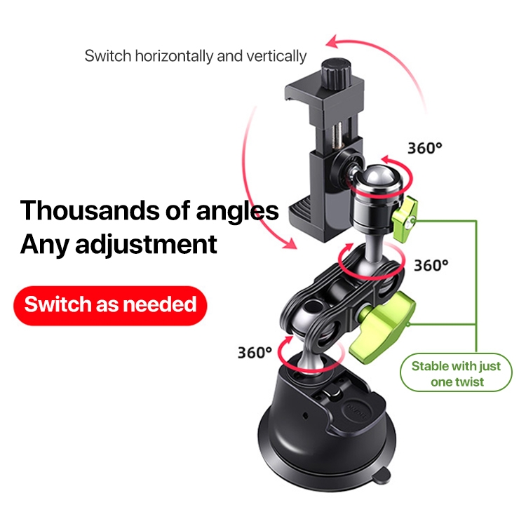Single Suction Cup Pea Clamp Arm Holder 23cm with Knob Phone Clamp Single Suction Cup Pea Clamp Arm Holder 23cm with Knob Phone Clamp