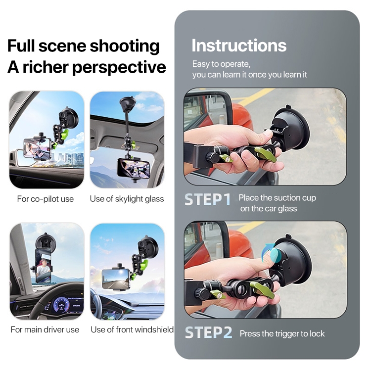 Single Suction Cup Pea Clamp Arm Holder 23cm with Knob Phone Clamp Single Suction Cup Pea Clamp Arm Holder 23cm with Knob Phone Clamp