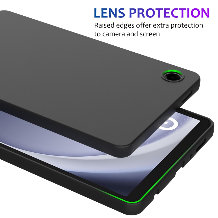 Pour Samsung Galaxy Tab A9 Étui de tablette antichoc en silicone liquide de  couleur pure (vert)
