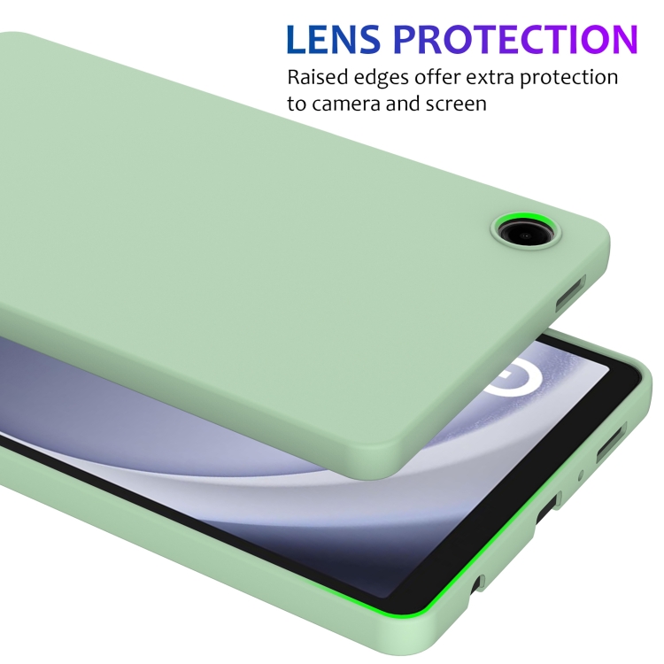 Pour Samsung Galaxy Tab A9 Étui de tablette antichoc en silicone liquide de  couleur pure (vert)