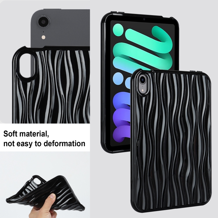 For iPad mini 6 / mini 2024 Jelly Color Water Ripple TPU Tablet Case(Black) For iPad mini 6 / mini 2024 Jelly Color Water Ripple TPU Tablet Case(Black)