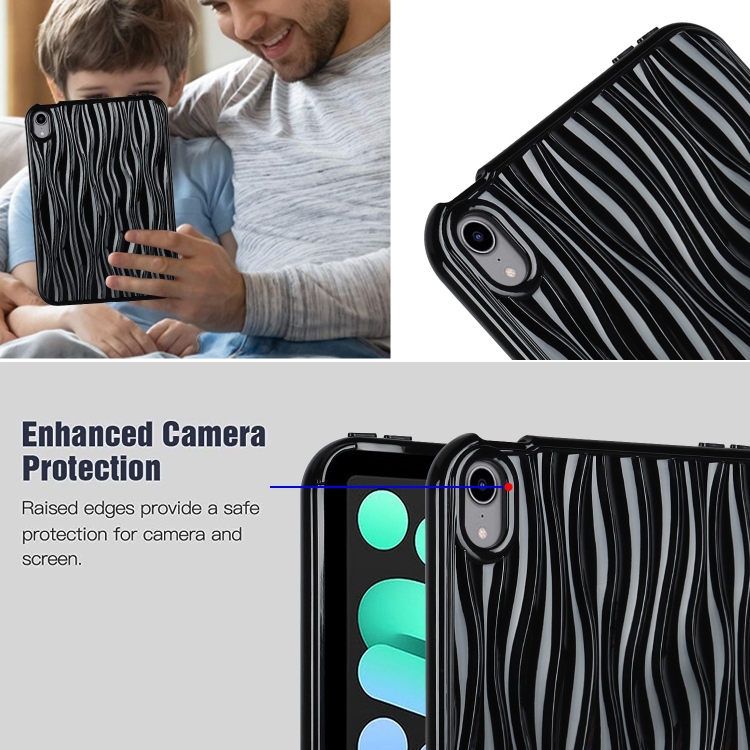 For iPad mini 6 / mini 2024 Jelly Color Water Ripple TPU Tablet Case(Black) For iPad mini 6 / mini 2024 Jelly Color Water Ripple TPU Tablet Case(Black)