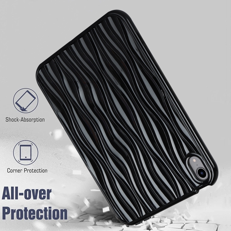 For iPad mini 6 / mini 2024 Jelly Color Water Ripple TPU Tablet Case(Black) For iPad mini 6 / mini 2024 Jelly Color Water Ripple TPU Tablet Case(Black)