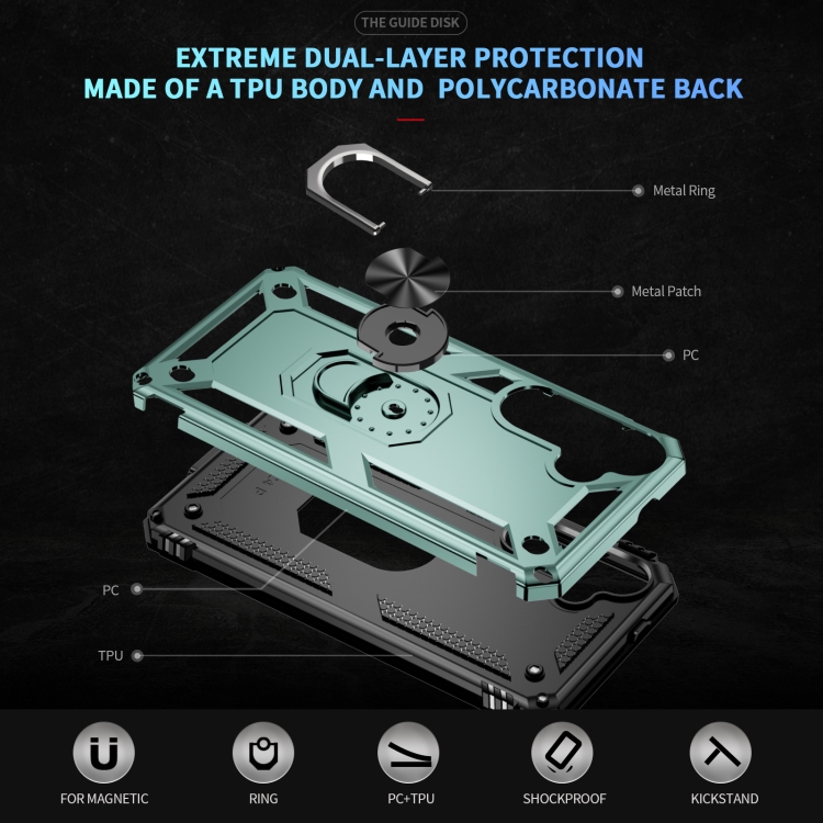 For Samsung Galaxy S25+ 5G Shockproof TPU + PC Phone Case(Dark Green) For Samsung Galaxy S25+ 5G Shockproof TPU + PC Phone Case(Dark Green)