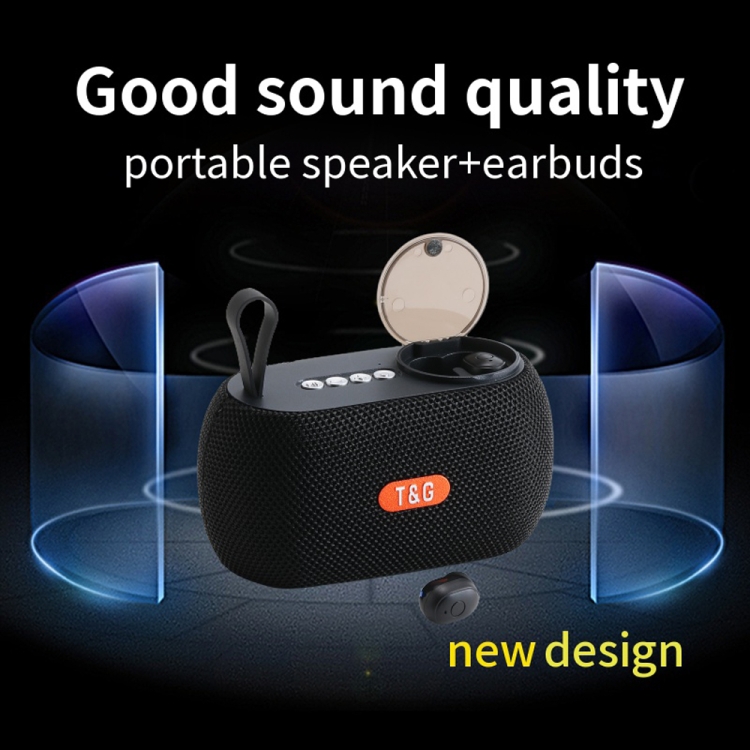 T&G TG810 2 in 1 Portable Outdoor Speaker + Mini Wireless Bluetooth Earphone(Red)