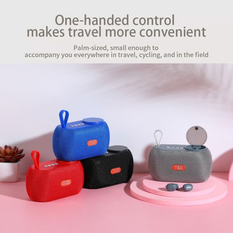 T&G TG810 2 in 1 Portable Outdoor Speaker + Mini Wireless Bluetooth Earphone(Red)