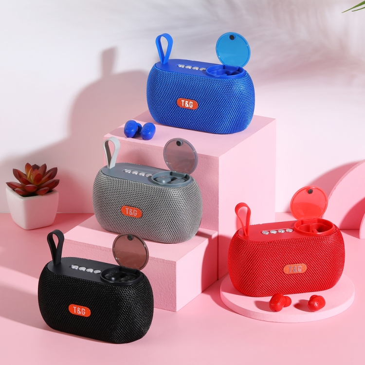 T&G TG810 2 in 1 Portable Outdoor Speaker + Mini Wireless Bluetooth Earphone(Red)