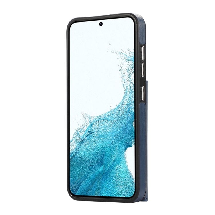 For Samsung Galaxy Galaxy S22 Ultra 5G Brushed Texture Wallet Ring Holder Phone Case(Blue) For Samsung Galaxy Galaxy S22 Ultra 5G Brushed Texture Wallet Ring Holder Phone Case(Blue)