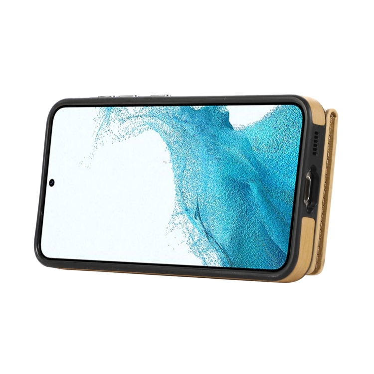 For Samsung Galaxy Galaxy S23 5G Brushed Texture Wallet Ring Holder Phone Case(Yellow)