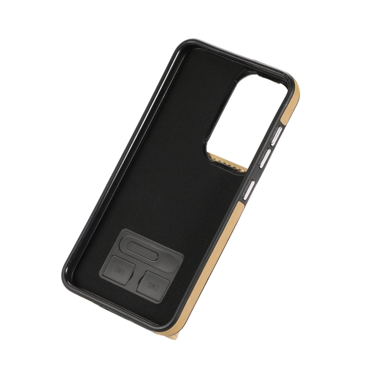 For Samsung Galaxy Galaxy S23 5G Brushed Texture Wallet Ring Holder Phone Case(Yellow)