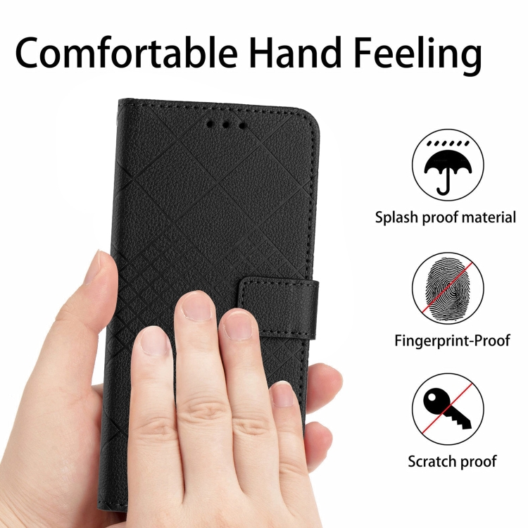 For Samsung Galaxy S24 Ultra 5G Rhombic Grid Texture Leather Phone Case(Black) For Samsung Galaxy S24 Ultra 5G Rhombic Grid Texture Leather Phone Case(Black)