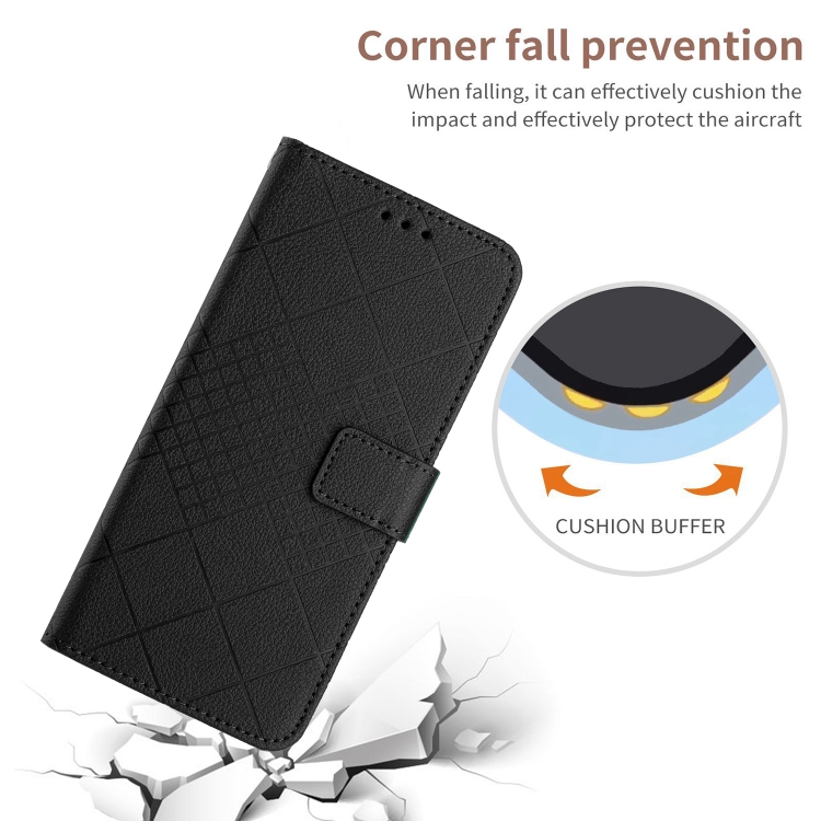 For Samsung Galaxy S24 Ultra 5G Rhombic Grid Texture Leather Phone Case(Black) For Samsung Galaxy S24 Ultra 5G Rhombic Grid Texture Leather Phone Case(Black)