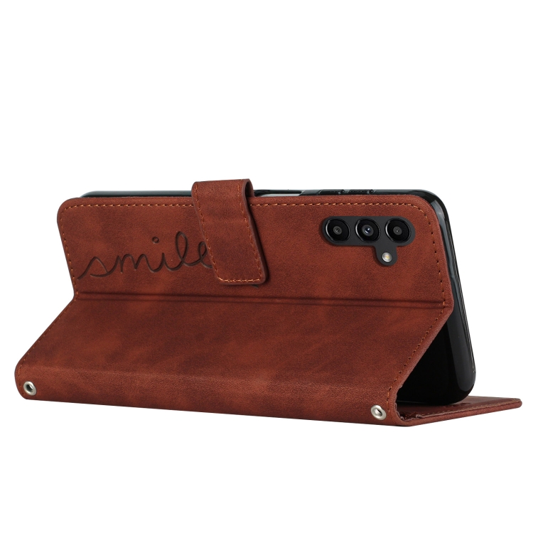 For Samsung Galaxy S24 Skin Feel Heart Embossed Leather Phone Case with Long Lanyard(Brown) For Samsung Galaxy S24 Skin Feel Heart Embossed Leather Phone Case with Long Lanyard(Brown)