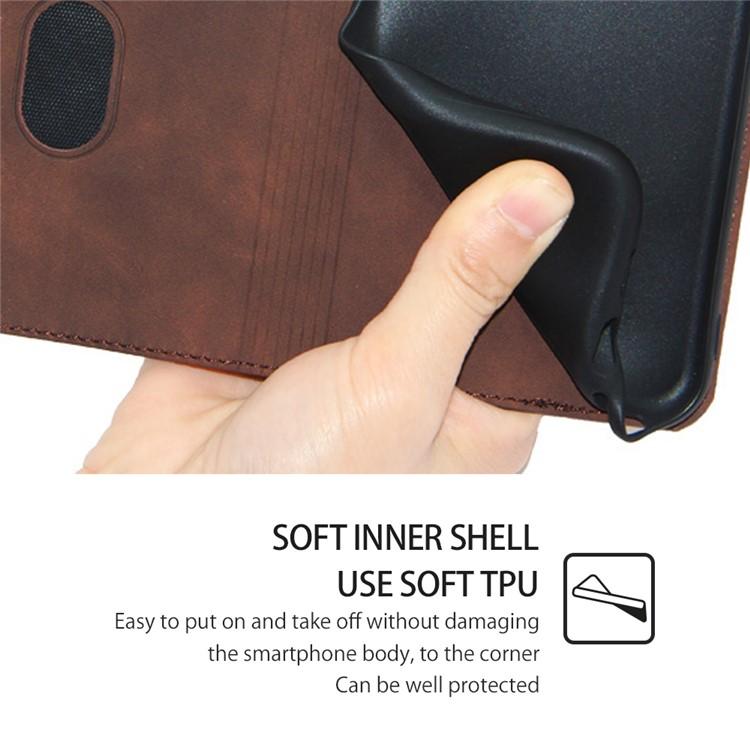For Honor 600 Lite Global Skin Feel Magnetic Leather Phone Case(Dark Brown)