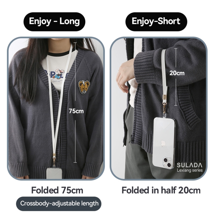 SULADA Multifunctional Universal Mobile Phone Lanyard, Style:Long Style(White)