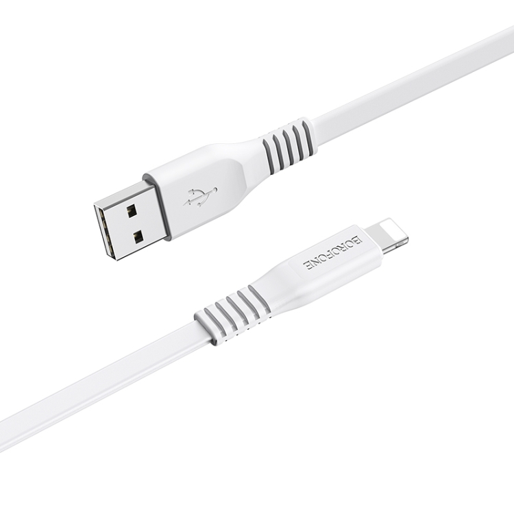 Borofone BX23 2.4A USB to 8 Pin Wide Power Charging Data Cable, Cable Length: 1m(White) Borofone BX23 2.4A USB to 8 Pin Wide Power Charging Data Cable, Cable Length: 1m(White)