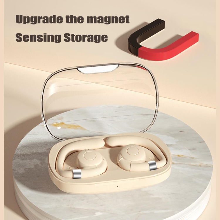 HF02 Ear Clip Bone Conduction TWS Noise Reduction Bluetooth Earphone(Beige) HF02 Ear Clip Bone Conduction TWS Noise Reduction Bluetooth Earphone(Beige)
