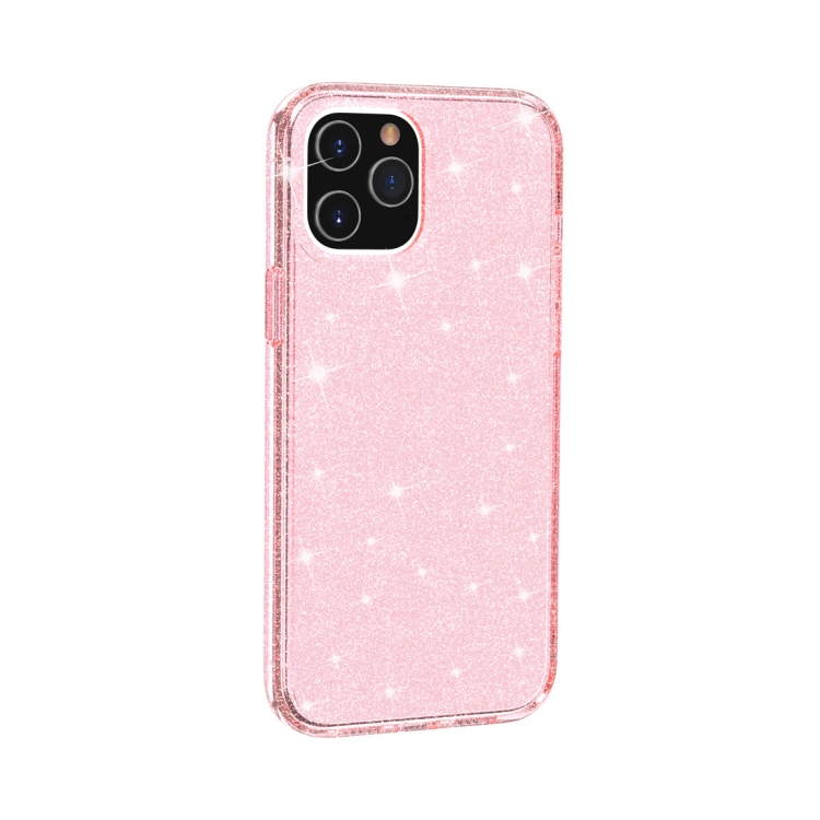 For iPhone 12 Pro Max Shockproof Terminator Style Glitter Powder Protective Case(Pink) For iPhone 12 Pro Max Shockproof Terminator Style Glitter Powder Protective Case(Pink)