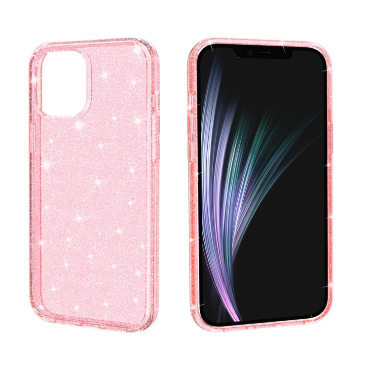 For iPhone 12 Pro Max Shockproof Terminator Style Glitter Powder Protective Case(Pink) For iPhone 12 Pro Max Shockproof Terminator Style Glitter Powder Protective Case(Pink)