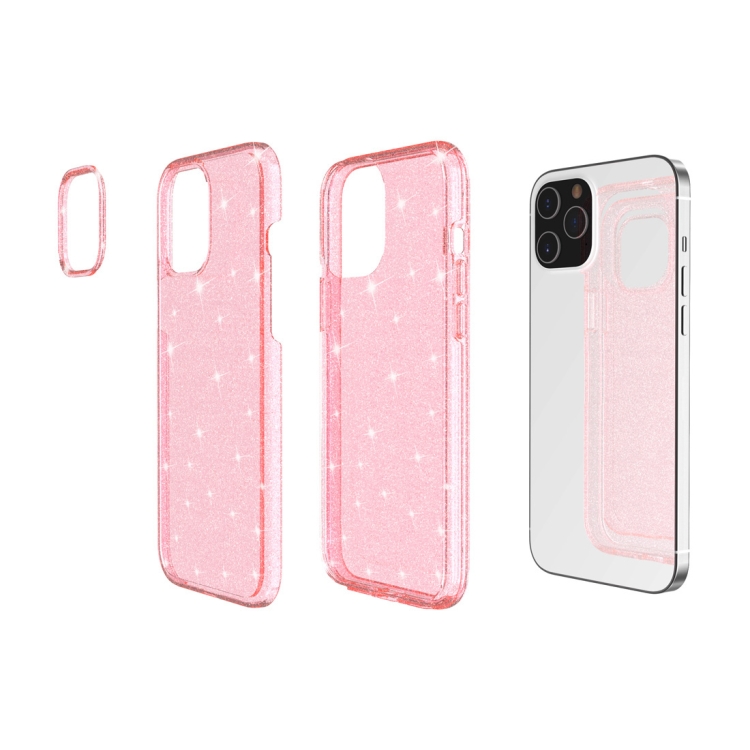 For iPhone 12 Pro Max Shockproof Terminator Style Glitter Powder Protective Case(Pink) For iPhone 12 Pro Max Shockproof Terminator Style Glitter Powder Protective Case(Pink)
