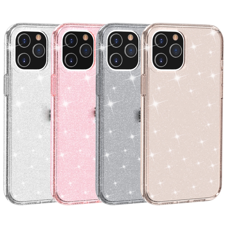 For iPhone 12 Pro Max Shockproof Terminator Style Glitter Powder Protective Case(Pink) For iPhone 12 Pro Max Shockproof Terminator Style Glitter Powder Protective Case(Pink)