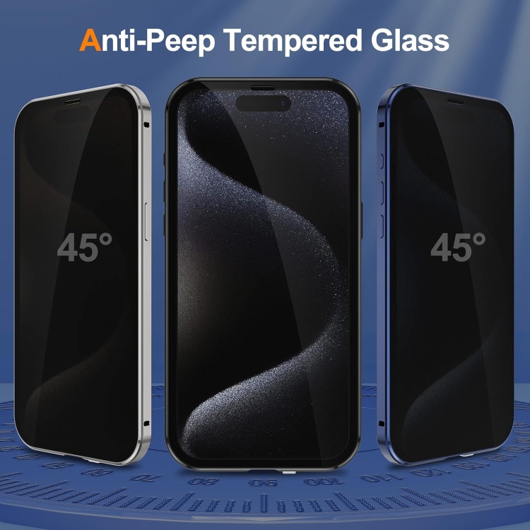 Anti Peep Magnetic Case Double Glass Cover For iPhone 15 14 13 12