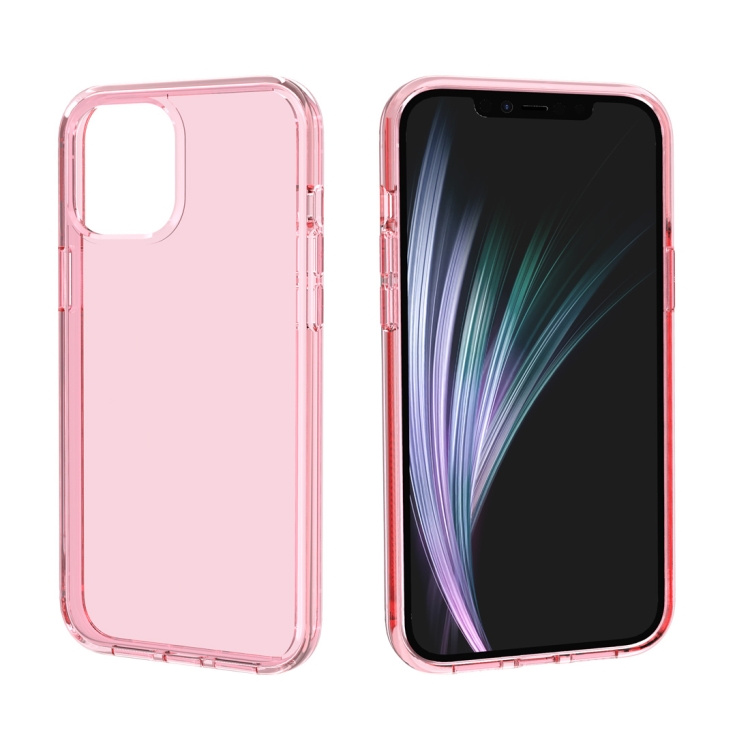 For iPhone 12 Pro Max Shockproof Terminator Style Transparent Protective Case(Pink) For iPhone 12 Pro Max Shockproof Terminator Style Transparent Protective Case(Pink)