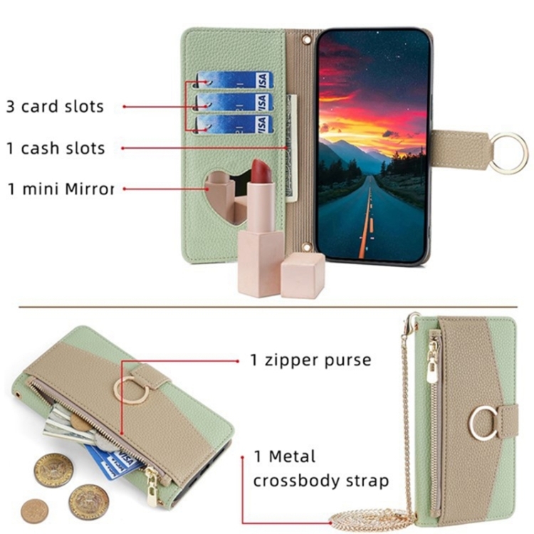 For Samsung Galaxy S21 Ultra 5G Crossbody Litchi Texture Leather Phone Case(Green) For Samsung Galaxy S21 Ultra 5G Crossbody Litchi Texture Leather Phone Case(Green)
