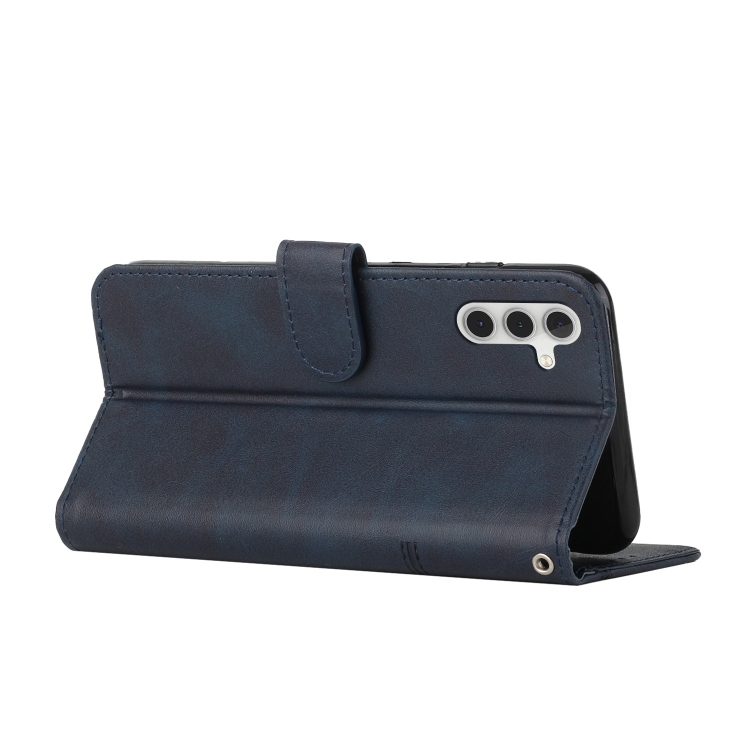 For Samsung Galaxy S24 Stitching Calf Texture Buckle Leather Phone Case(Blue) For Samsung Galaxy S24 Stitching Calf Texture Buckle Leather Phone Case(Blue)