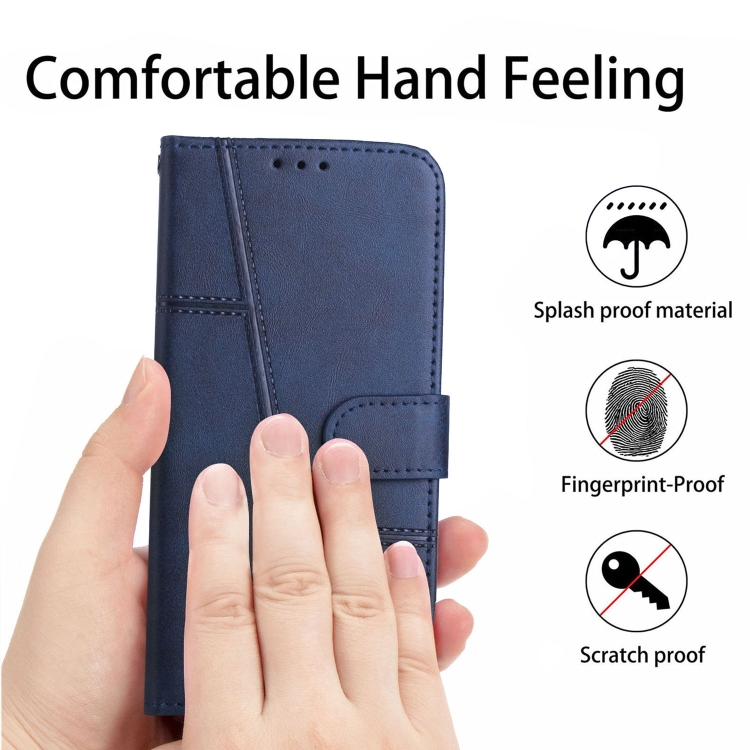 For Samsung Galaxy S24 Stitching Calf Texture Buckle Leather Phone Case(Blue) For Samsung Galaxy S24 Stitching Calf Texture Buckle Leather Phone Case(Blue)