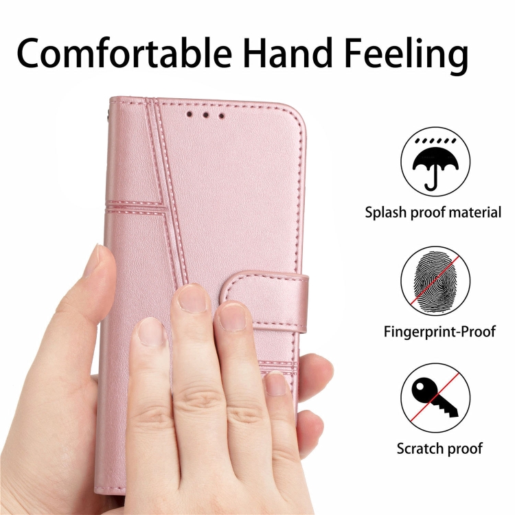 ForSamsung Galaxy S24 Ultra Stitching Calf Texture Buckle Leather Phone Case(Pink) ForSamsung Galaxy S24 Ultra Stitching Calf Texture Buckle Leather Phone Case(Pink)
