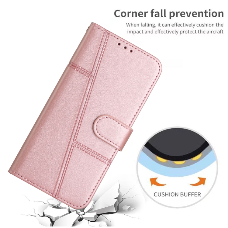 ForSamsung Galaxy S24 Ultra Stitching Calf Texture Buckle Leather Phone Case(Pink) ForSamsung Galaxy S24 Ultra Stitching Calf Texture Buckle Leather Phone Case(Pink)