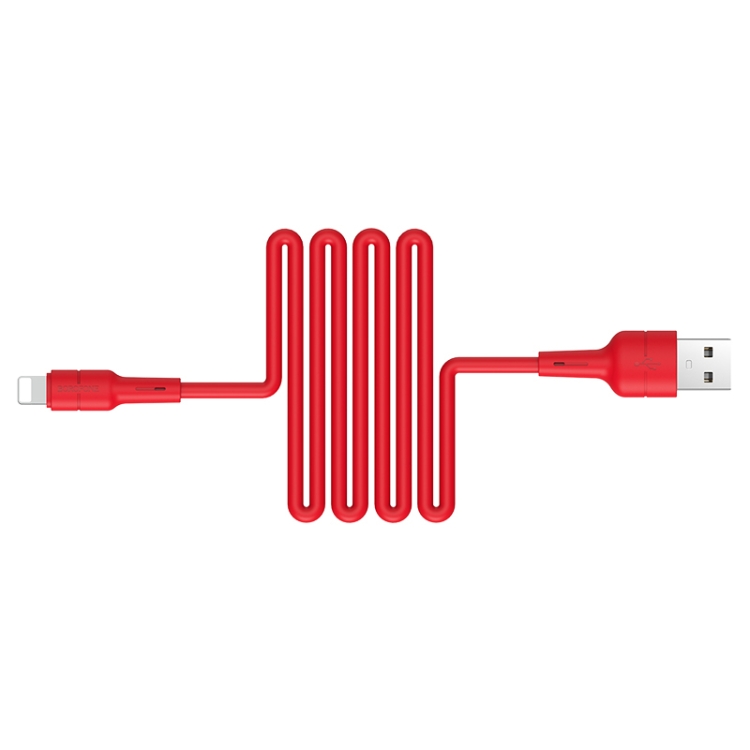 Borofone BX30 3A USB to 8 Pin Silicone Charging Data Cable, Cable Length: 1m(Red) Borofone BX30 3A USB to 8 Pin Silicone Charging Data Cable, Cable Length: 1m(Red)