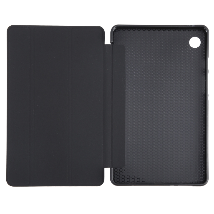 Para Samsung Galaxy Tab A9 Funda para tableta de cuero TPU con tapa horizontal y soporte triple (negro) - 3