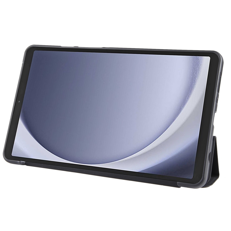Para Samsung Galaxy Tab A9 Funda para tableta de cuero TPU con tapa horizontal y soporte triple (negro) - 5