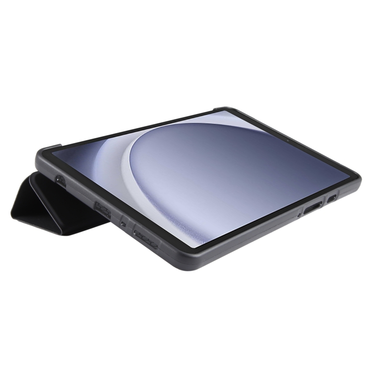 Para Samsung Galaxy Tab A9 Funda para tableta de cuero TPU con tapa horizontal y soporte triple (negro) - 6
