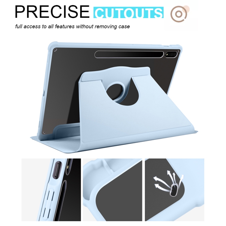 For Samsung Galaxy Tab S10+ / S9+ Acrylic 360 Degree Rotation Holder Tablet Leather Case(Ice Blue) For Samsung Galaxy Tab S10+ / S9+ Acrylic 360 Degree Rotation Holder Tablet Leather Case(Ice Blue)
