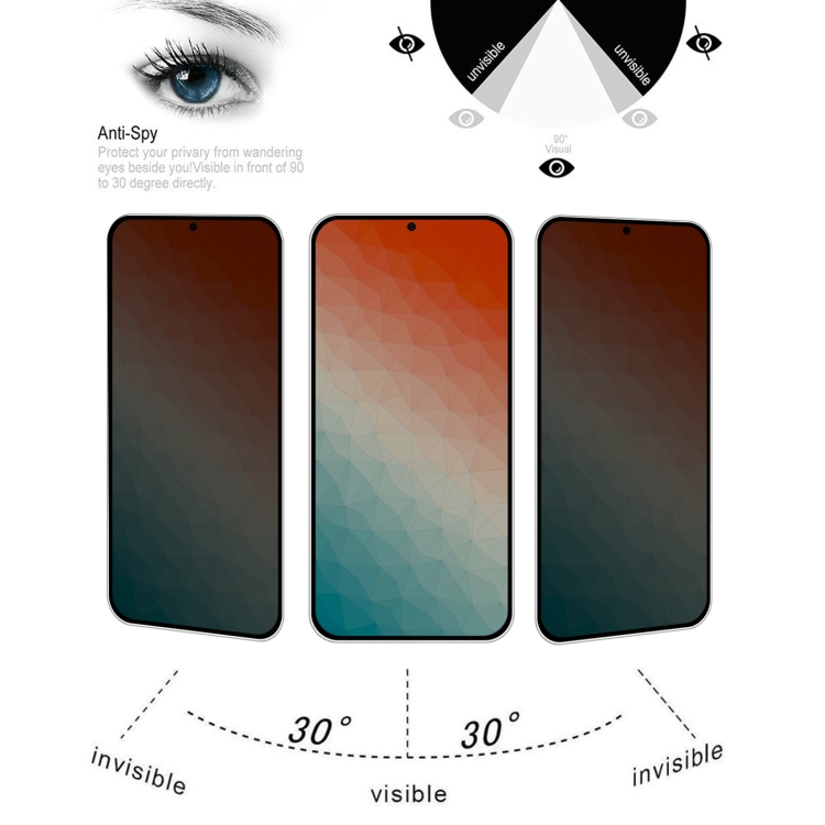 For Samsung Galaxy S24+ 5G Full Cover Anti-peeping Tempered Glass Film, Support Fingerprint Unlocking For Samsung Galaxy S24+ 5G Full Cover Anti-peeping Tempered Glass Film, Support Fingerprint Unlocking