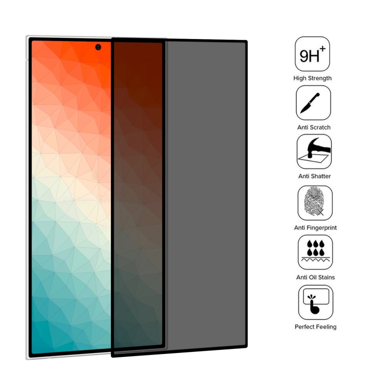 For Samsung Galaxy S24 Ultra 5G Full Cover Anti-peeping Tempered Glass Film, Support Fingerprint Unlocking For Samsung Galaxy S24 Ultra 5G Full Cover Anti-peeping Tempered Glass Film, Support Fingerprint Unlocking