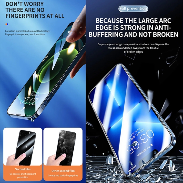 For iPhone 14 Pro Max 25pcs Anti-peeping Fast Attach Dust-proof Anti-static Tempered Glass Film For iPhone 14 Pro Max 25pcs Anti-peeping Fast Attach Dust-proof Anti-static Tempered Glass Film