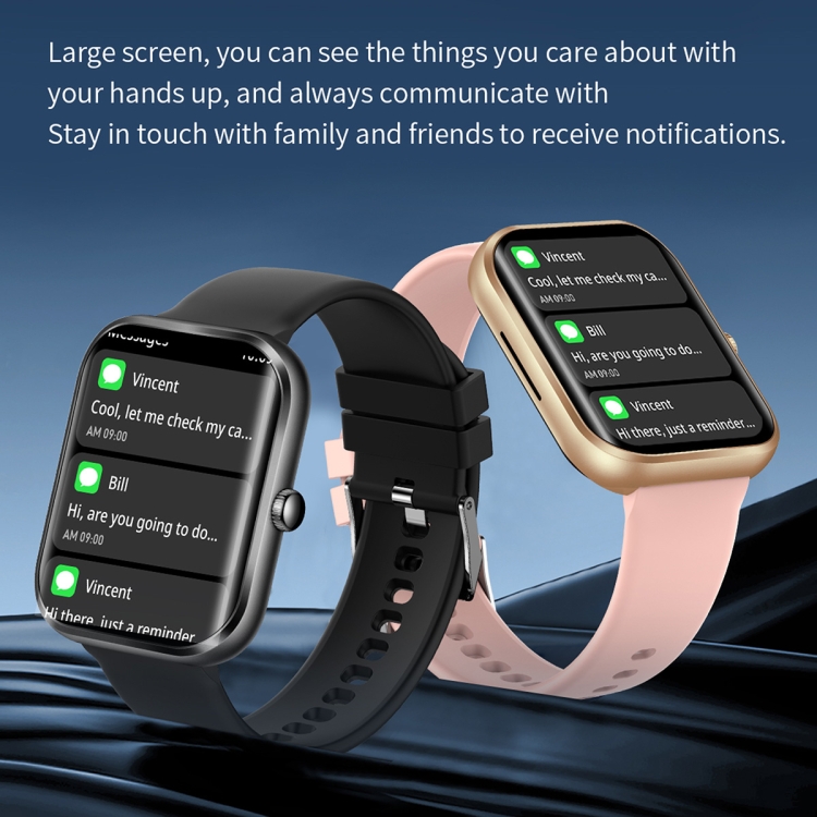 AK58 1.96 นิ้วหน้าจอ Bluetooth Smart Watch, สายเหล็ก, รองรับการตรวจสอบ ...