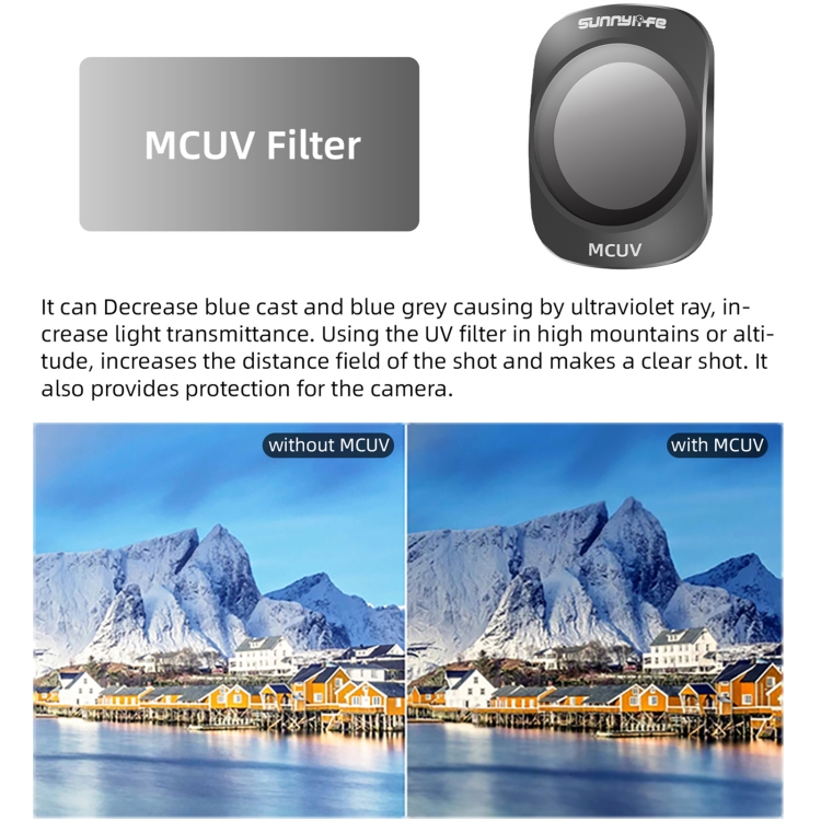 Para filtro de lente de cámara DJI OSMO Pocket 3 Sunnylife, filtro: 6 en 1 UV CPL ND8-64 - B7