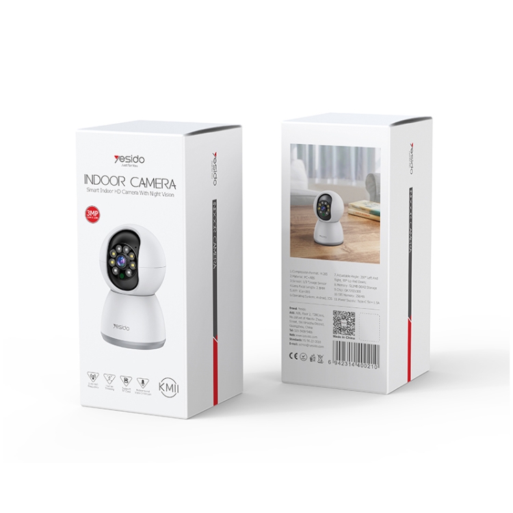 Yesido KM11 3.0MP Full Color Day and Night Smart 2.4G WIFI Camera, Specification:EU Plug - 8