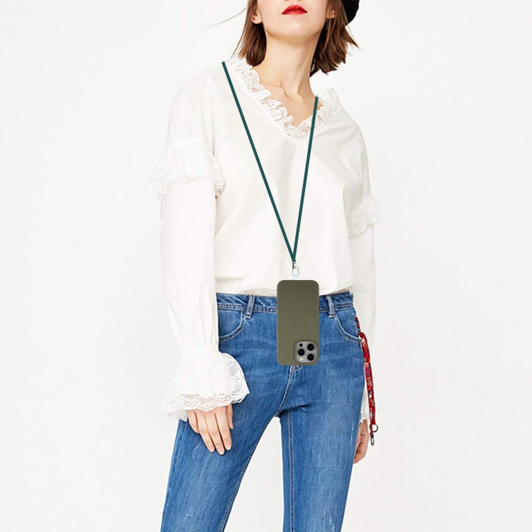 For iPhone 14 Pro Max Wheat MagSafe Magnetic Straw Material + TPU Phone Case with Lanyard(Army Green) For iPhone 14 Pro Max Wheat MagSafe Magnetic Straw Material + TPU Phone Case with Lanyard(Army Green)