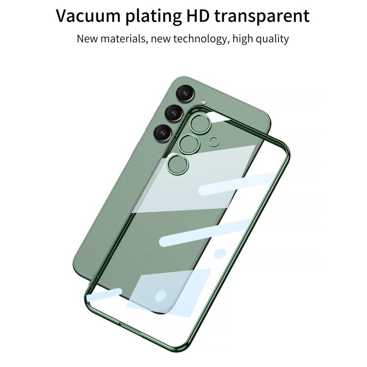 For Samsung Galaxy S24+ GKK Plating Transparent TPU Phone Case, Without pen(Green) For Samsung Galaxy S24+ GKK Plating Transparent TPU Phone Case, Without pen(Green)