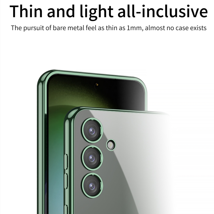 For Samsung Galaxy S24+ GKK Plating Transparent TPU Phone Case, Without pen(Green) For Samsung Galaxy S24+ GKK Plating Transparent TPU Phone Case, Without pen(Green)