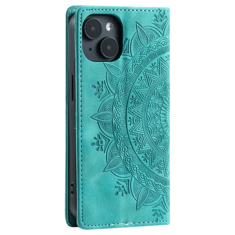 For iPhone 14 Totem Embossed Magnetic Leather Phone Case(Green) For iPhone 14 Totem Embossed Magnetic Leather Phone Case(Green)