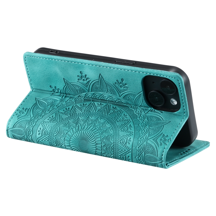 For iPhone 14 Totem Embossed Magnetic Leather Phone Case(Green) For iPhone 14 Totem Embossed Magnetic Leather Phone Case(Green)